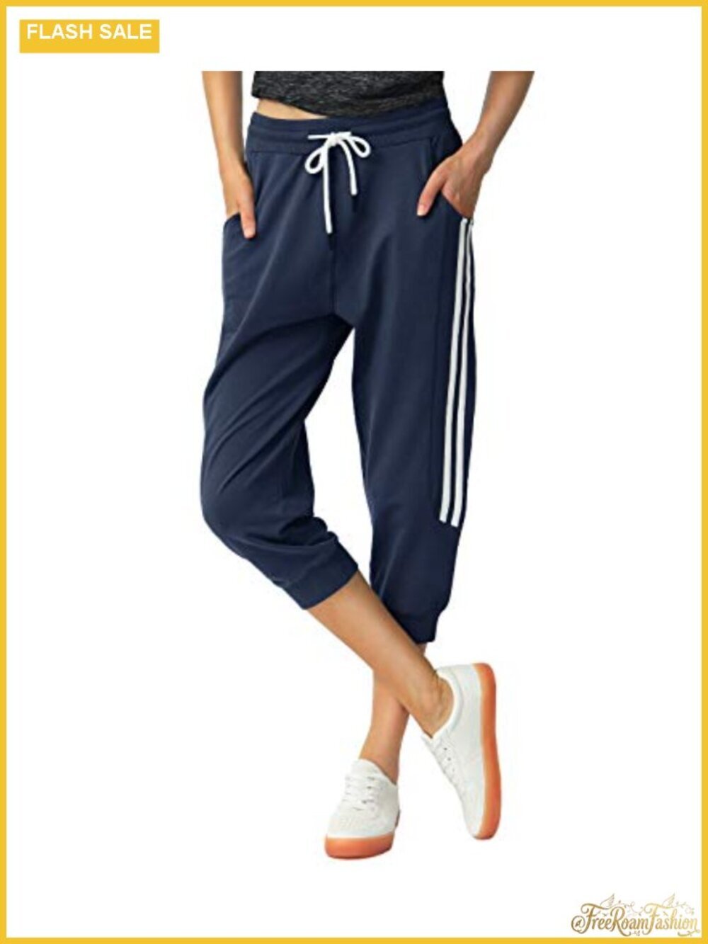 Capri Sweatpants Cotton Drawstring Joggers Athletic Lounge